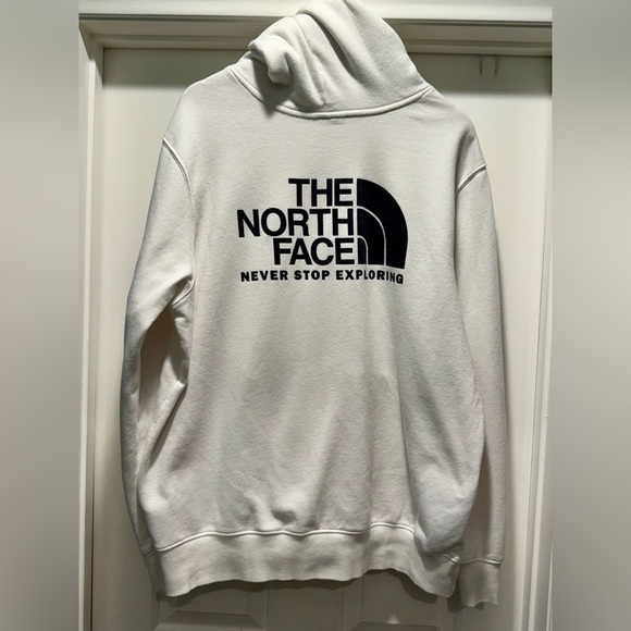 EUC: The North Face Men’s XL White Hoodie Never Stop Exploring Logo Sweatshirt - Picture 3 of 14
